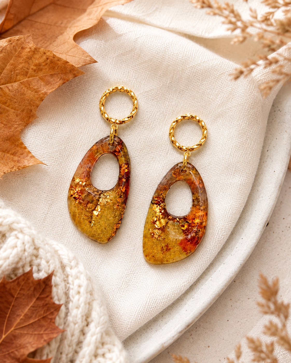 Golden Ember Drop Earrings