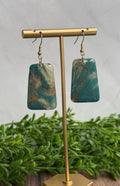 Turquoise Vein Slab Earrings