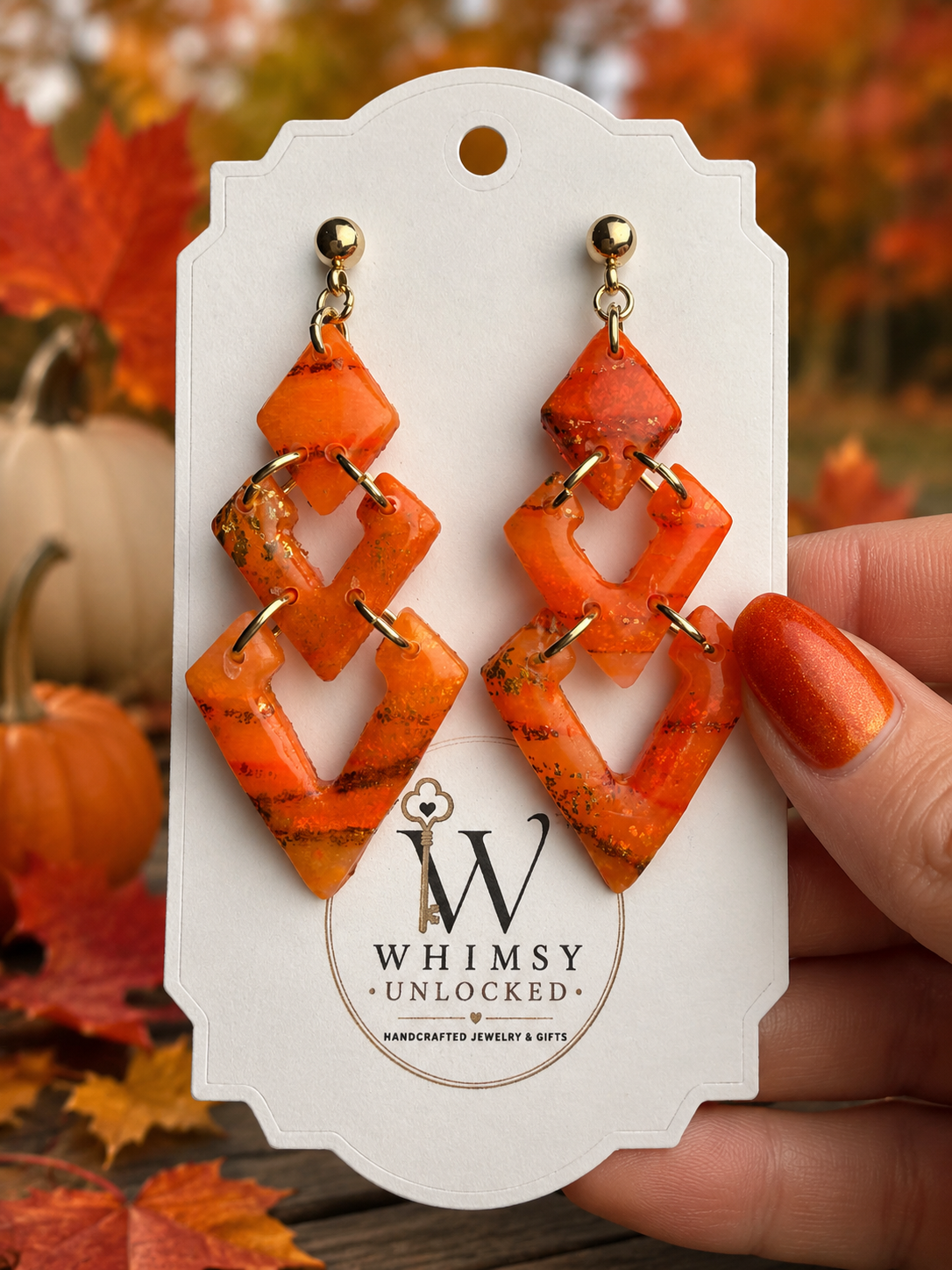 Pumpkin Cascade earrings