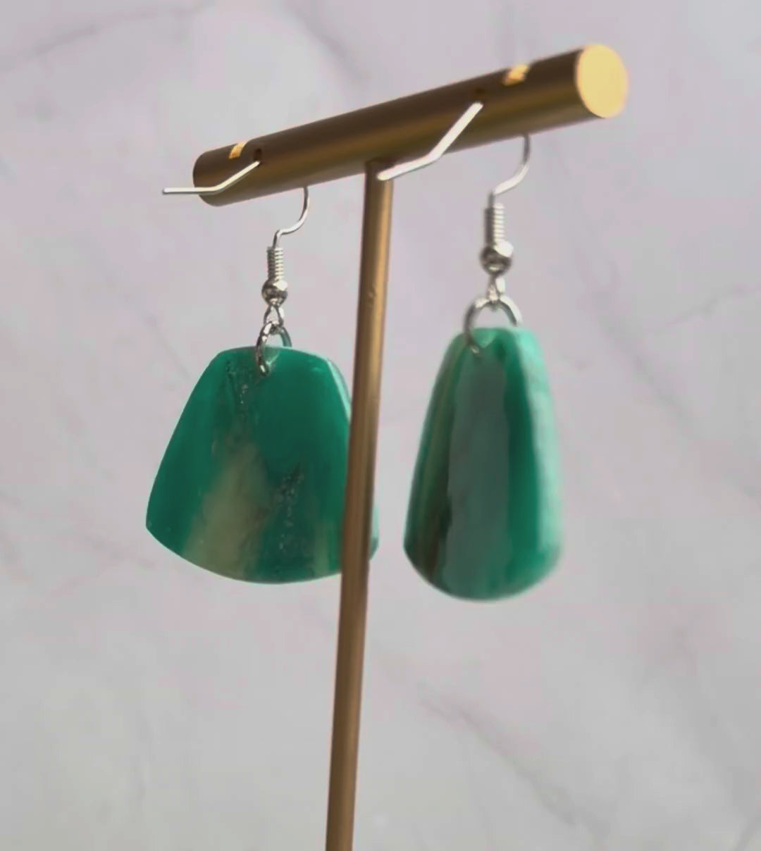 Teal Current Fan Earrings